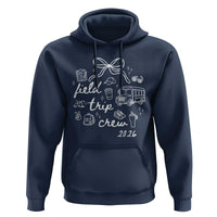 Field Trip Crew 2026 Coquette Bow Hoodie Hand Drawn Doodle Graphic Teacher Chaperone