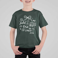 Field Trip Crew 2026 Coquette Bow T Shirt For Kid Hand Drawn Doodle Graphic Teacher Chaperone