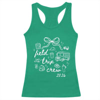 Field Trip Crew 2026 Coquette Bow Racerback Tank Top Hand Drawn Doodle Graphic Teacher Chaperone