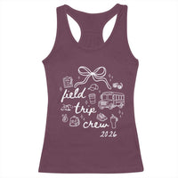 Field Trip Crew 2026 Coquette Bow Racerback Tank Top Hand Drawn Doodle Graphic Teacher Chaperone
