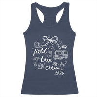Field Trip Crew 2026 Coquette Bow Racerback Tank Top Hand Drawn Doodle Graphic Teacher Chaperone