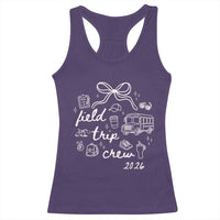 Field Trip Crew 2026 Coquette Bow Racerback Tank Top Hand Drawn Doodle Graphic Teacher Chaperone
