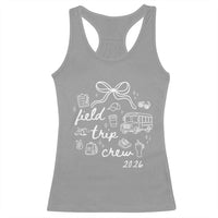 Field Trip Crew 2026 Coquette Bow Racerback Tank Top Hand Drawn Doodle Graphic Teacher Chaperone
