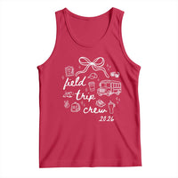 Field Trip Crew 2026 Coquette Bow Tank Top Hand Drawn Doodle Graphic Teacher Chaperone