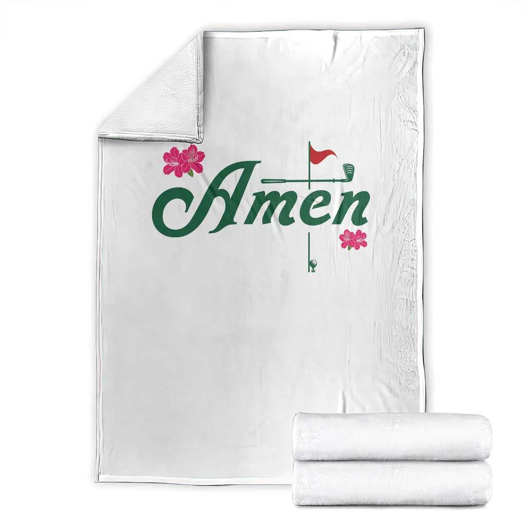 Golf Lover Amen Azalea Graphic Throw Blanket Augusta Georgia Traditions Golfing Fan