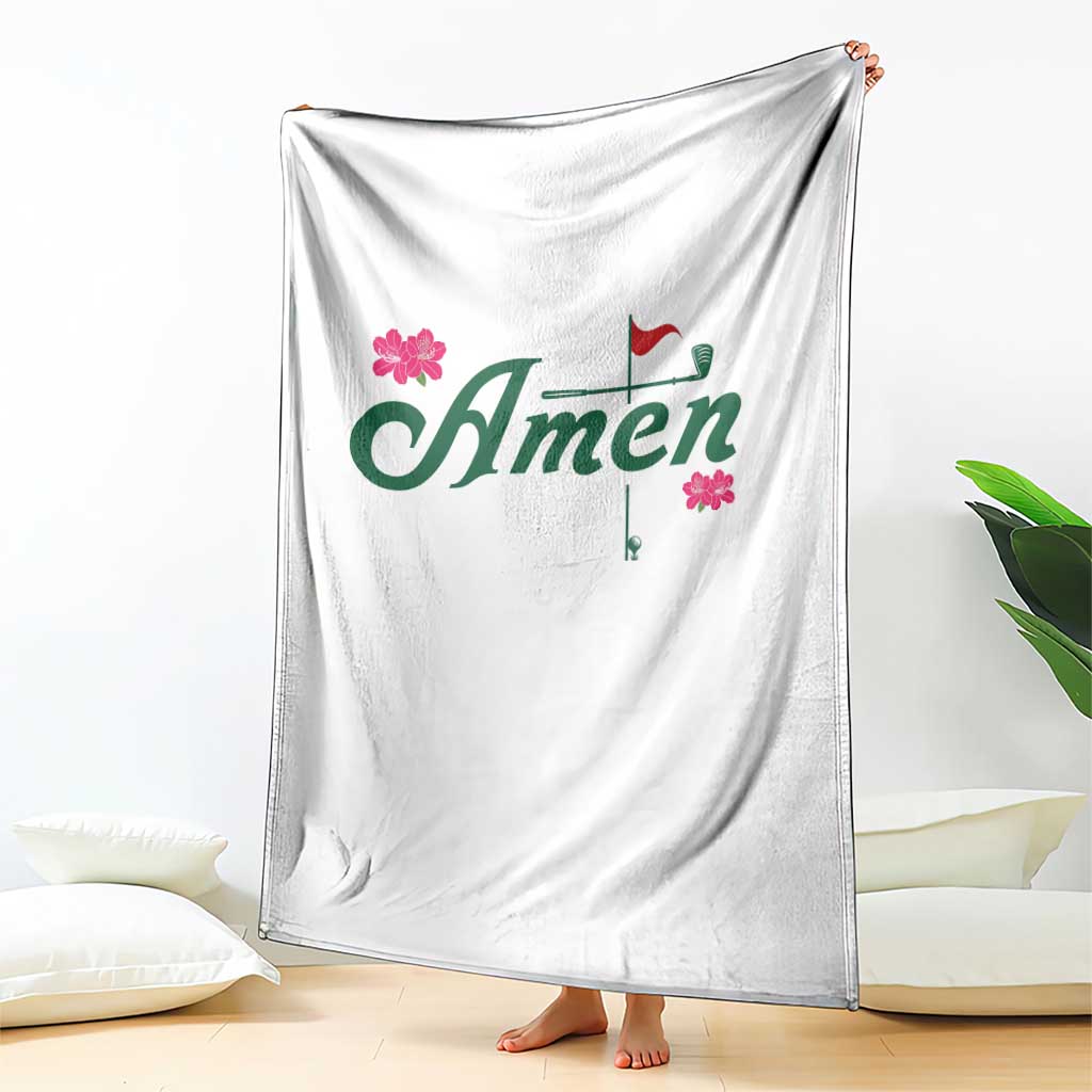 Golf Lover Amen Azalea Graphic Throw Blanket Augusta Georgia Traditions Golfing Fan