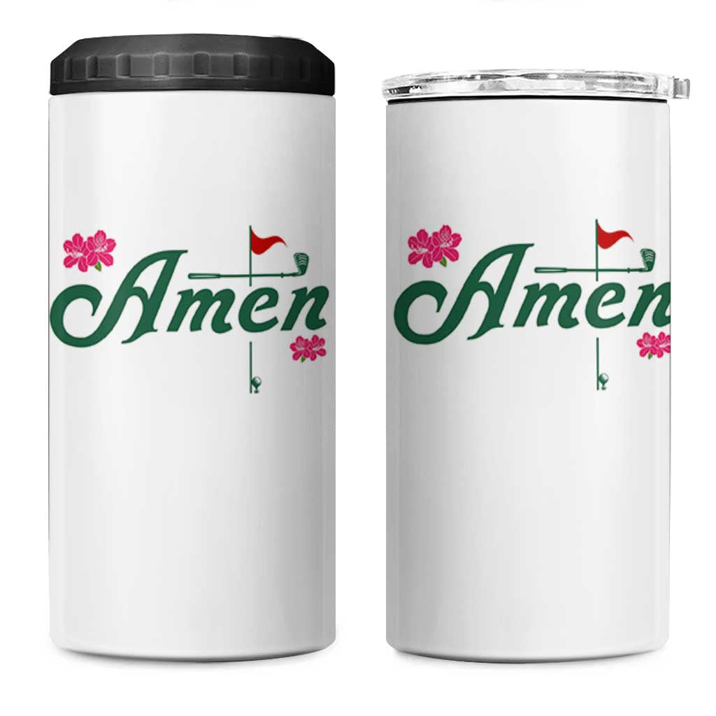 Golf Lover Amen Azalea Graphic 4 in 1 Can Cooler Tumbler Augusta Georgia Traditions Golfing Fan