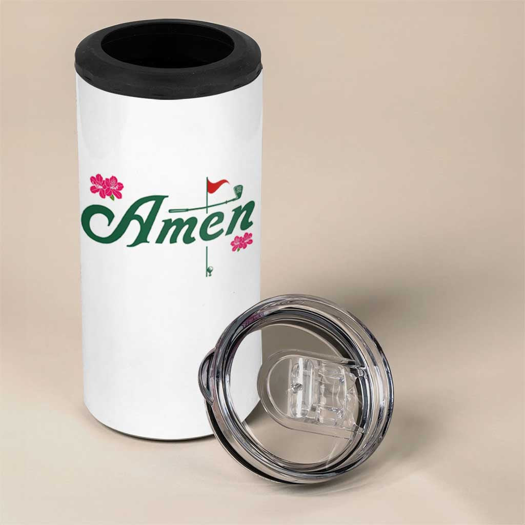 Golf Lover Amen Azalea Graphic 4 in 1 Can Cooler Tumbler Augusta Georgia Traditions Golfing Fan