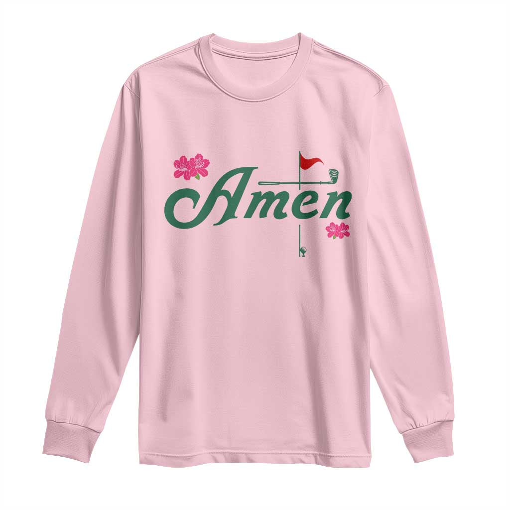 Golf Lover Amen Azalea Graphic Long Sleeve Shirt Augusta Georgia Traditions Golfing Fan