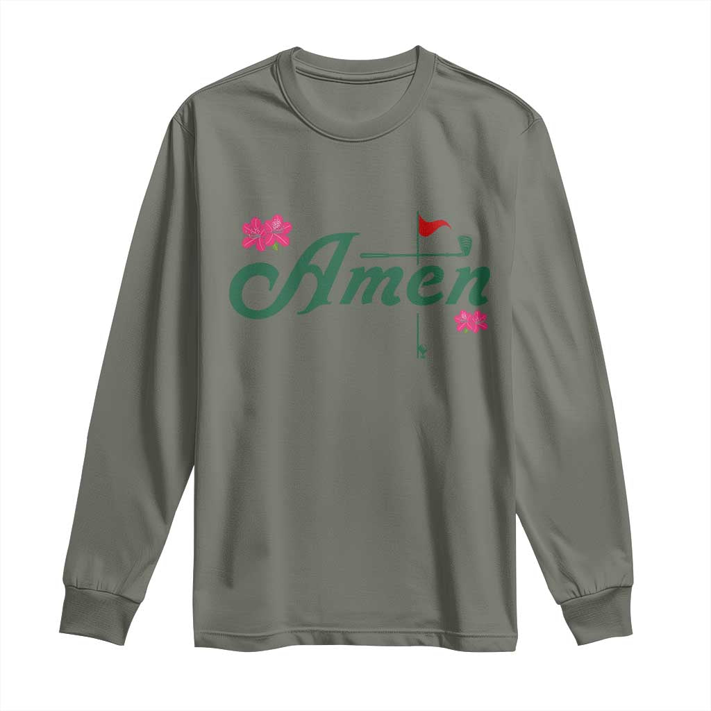 Golf Lover Amen Azalea Graphic Long Sleeve Shirt Augusta Georgia Traditions Golfing Fan