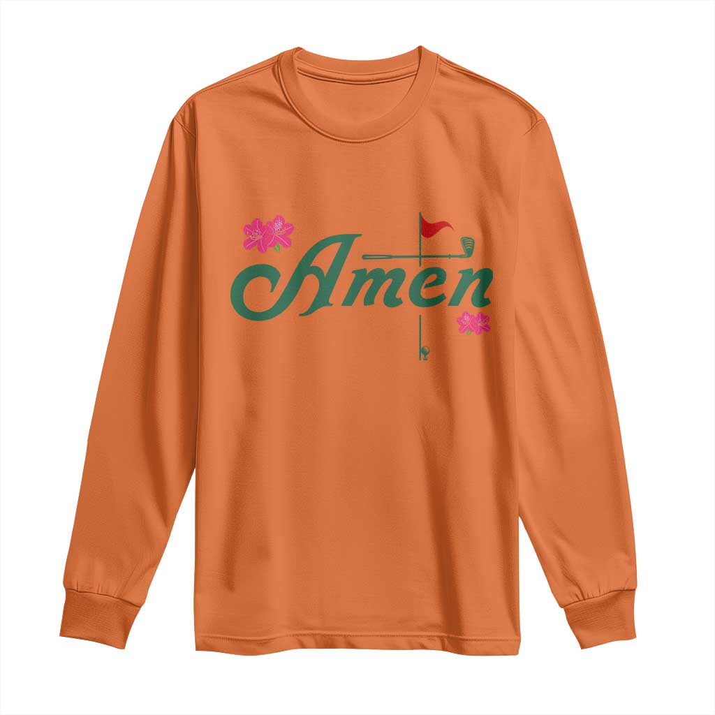 Golf Lover Amen Azalea Graphic Long Sleeve Shirt Augusta Georgia Traditions Golfing Fan
