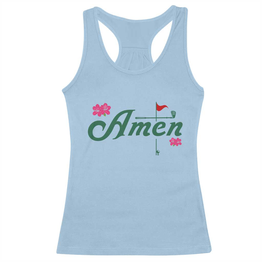 Golf Lover Amen Azalea Graphic Racerback Tank Top Augusta Georgia Traditions Golfing Fan