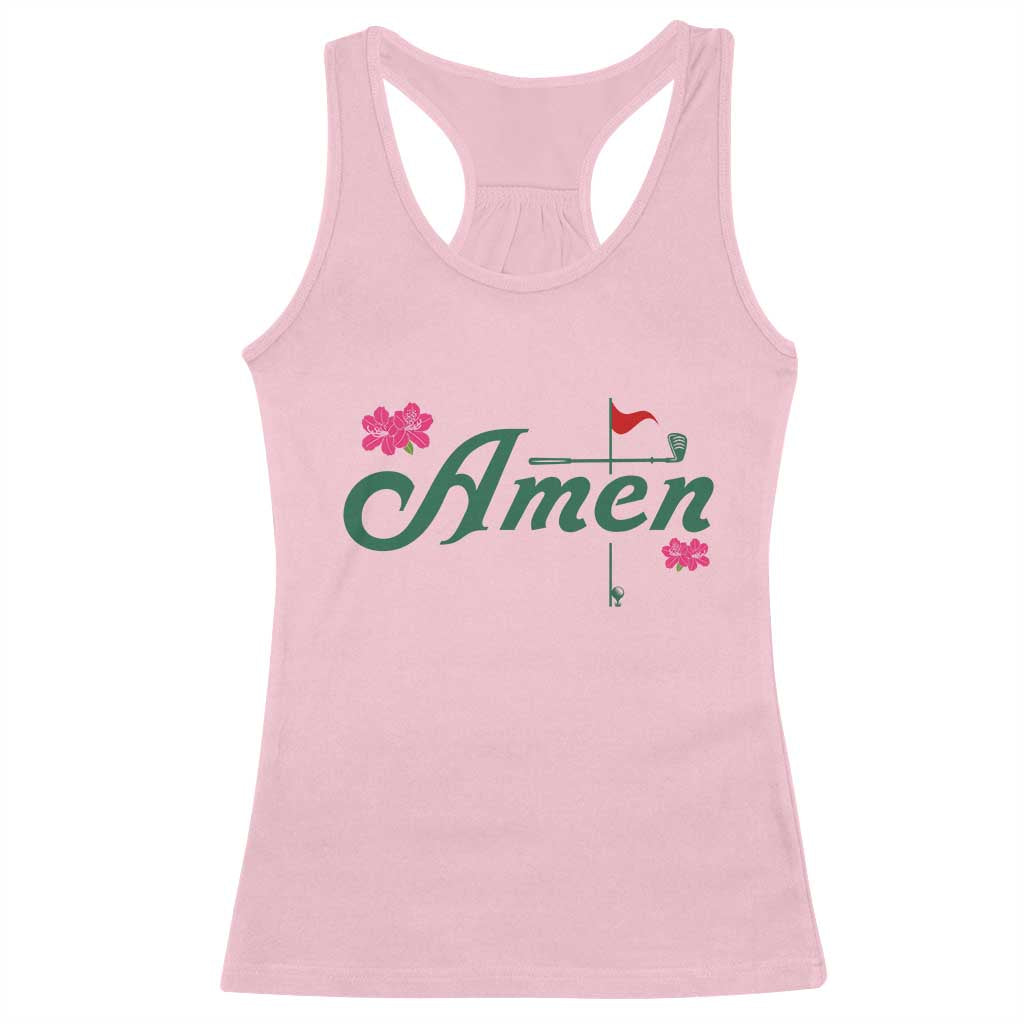 Golf Lover Amen Azalea Graphic Racerback Tank Top Augusta Georgia Traditions Golfing Fan