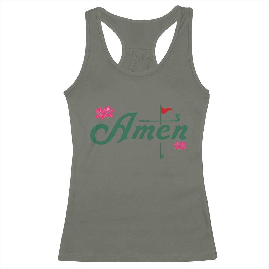 Golf Lover Amen Azalea Graphic Racerback Tank Top Augusta Georgia Traditions Golfing Fan