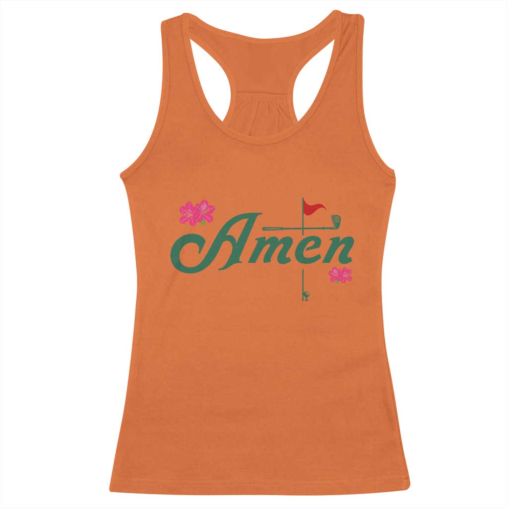 Golf Lover Amen Azalea Graphic Racerback Tank Top Augusta Georgia Traditions Golfing Fan