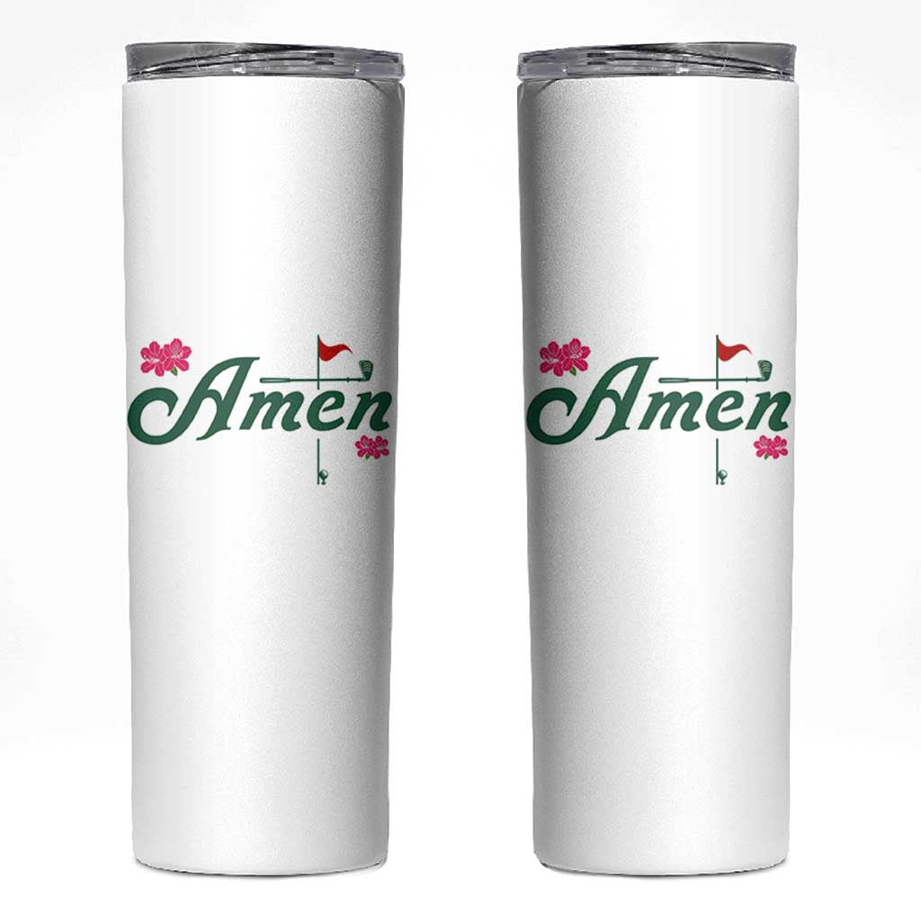 Golf Lover Amen Azalea Graphic Skinny Tumbler Augusta Georgia Traditions Golfing Fan
