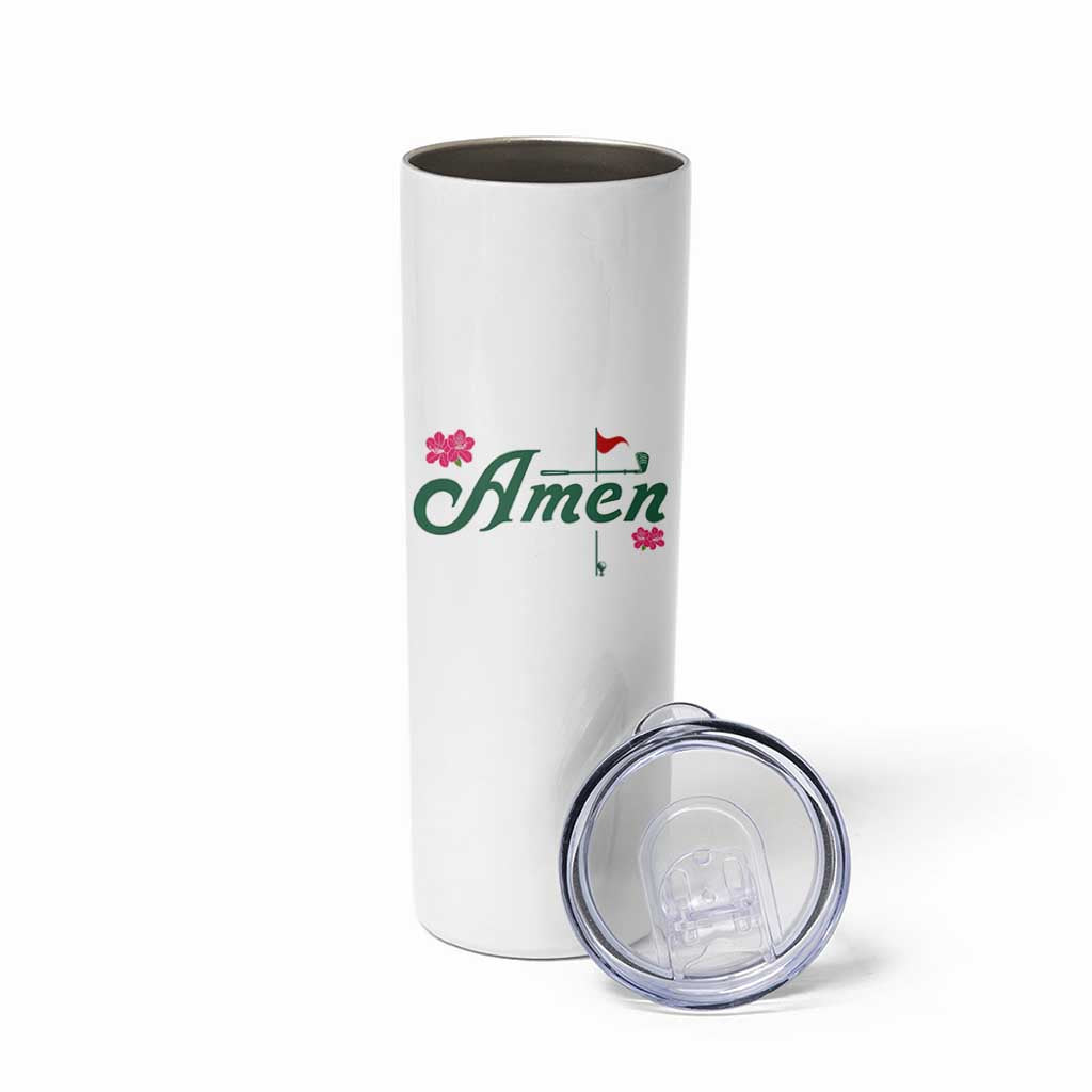 Golf Lover Amen Azalea Graphic Skinny Tumbler Augusta Georgia Traditions Golfing Fan
