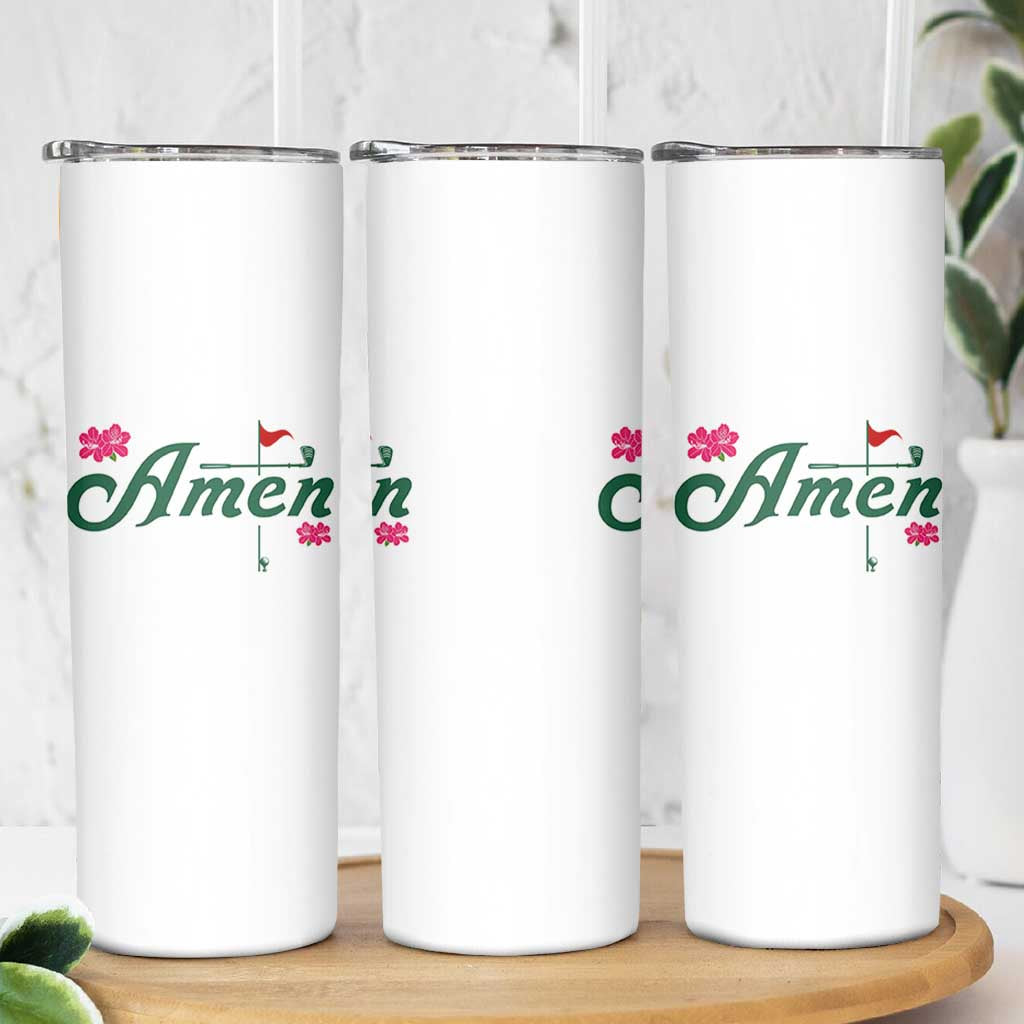 Golf Lover Amen Azalea Graphic Skinny Tumbler Augusta Georgia Traditions Golfing Fan