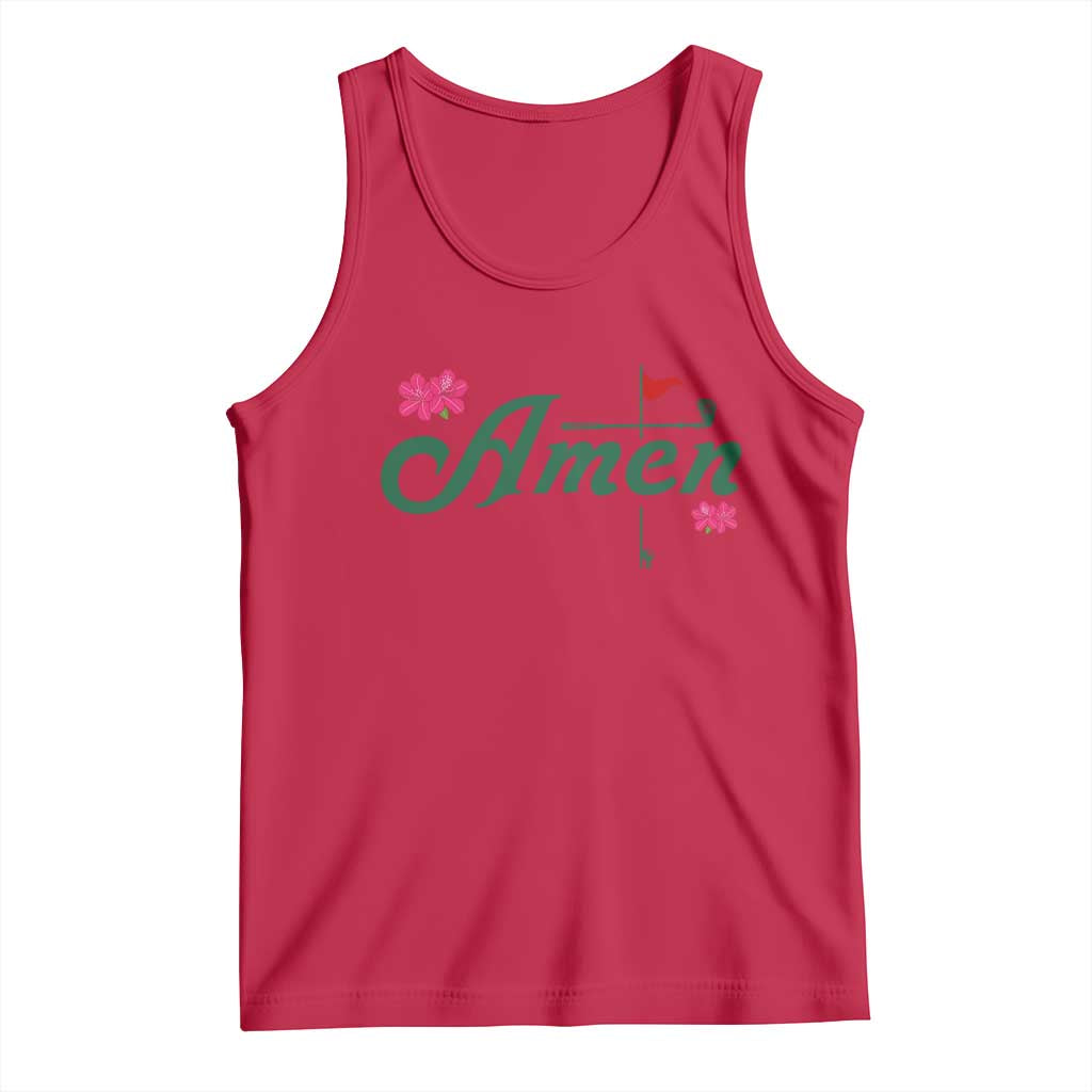 Golf Lover Amen Azalea Graphic Tank Top Augusta Georgia Traditions Golfing Fan
