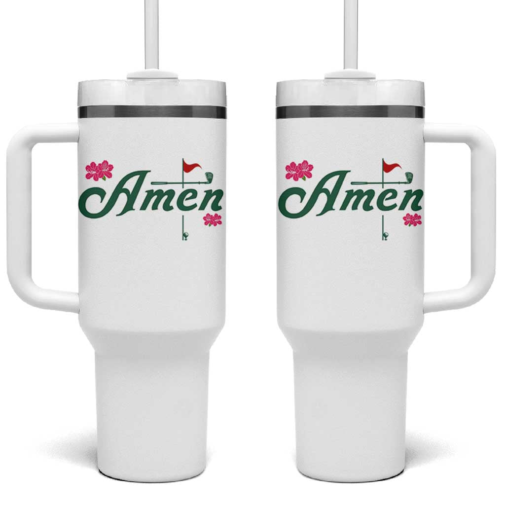 Golf Lover Amen Azalea Graphic Tumbler With Handle Augusta Georgia Traditions Golfing Fan
