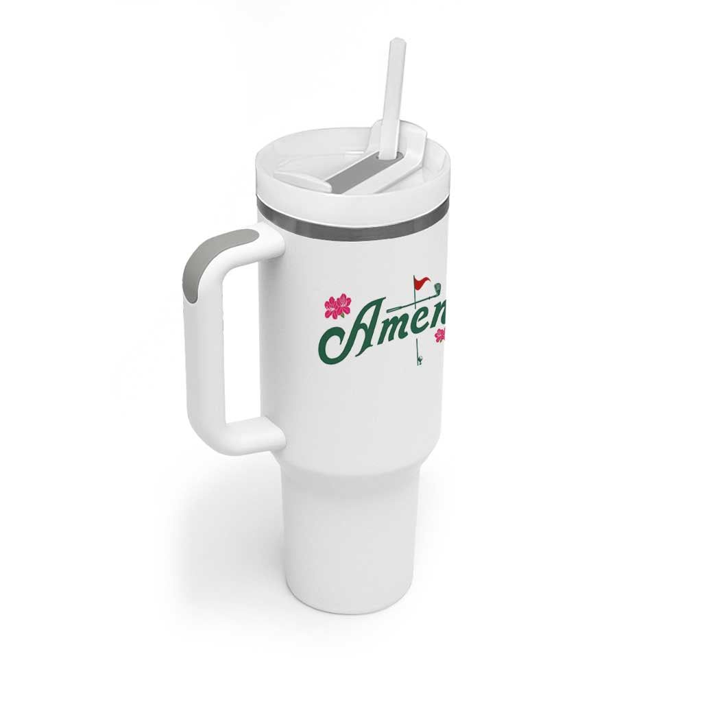 Golf Lover Amen Azalea Graphic Tumbler With Handle Augusta Georgia Traditions Golfing Fan