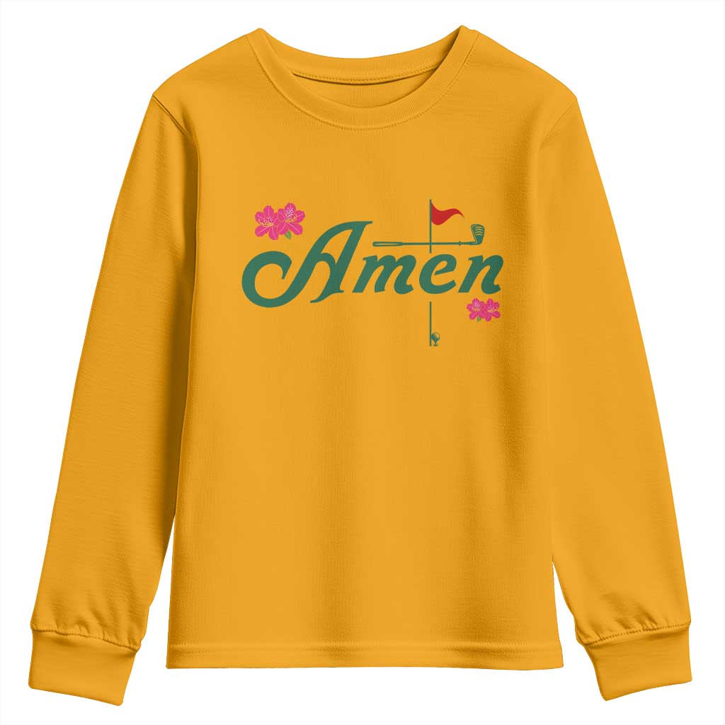 Golf Lover Amen Azalea Graphic Youth Sweatshirt Augusta Georgia Traditions Golfing Fan