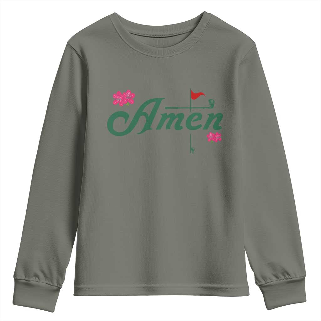 Golf Lover Amen Azalea Graphic Youth Sweatshirt Augusta Georgia Traditions Golfing Fan