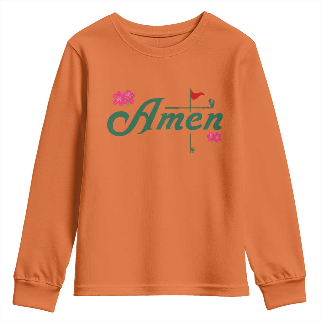 Golf Lover Amen Azalea Graphic Youth Sweatshirt Augusta Georgia Traditions Golfing Fan