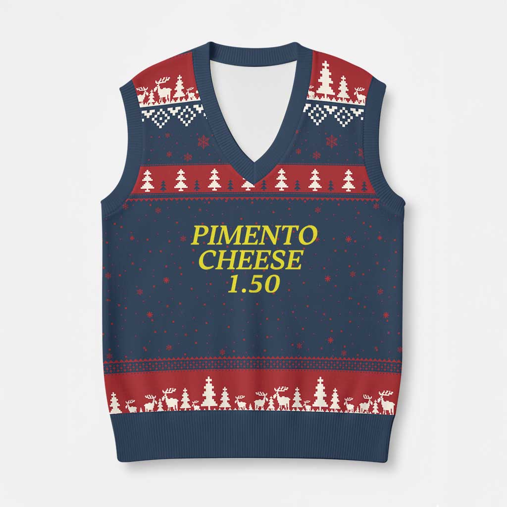 Pimento Cheese One Fifty Funny Golf Snack V-Neck Knit Sweater Vest Georgia Golfing Traditions Lover Humor