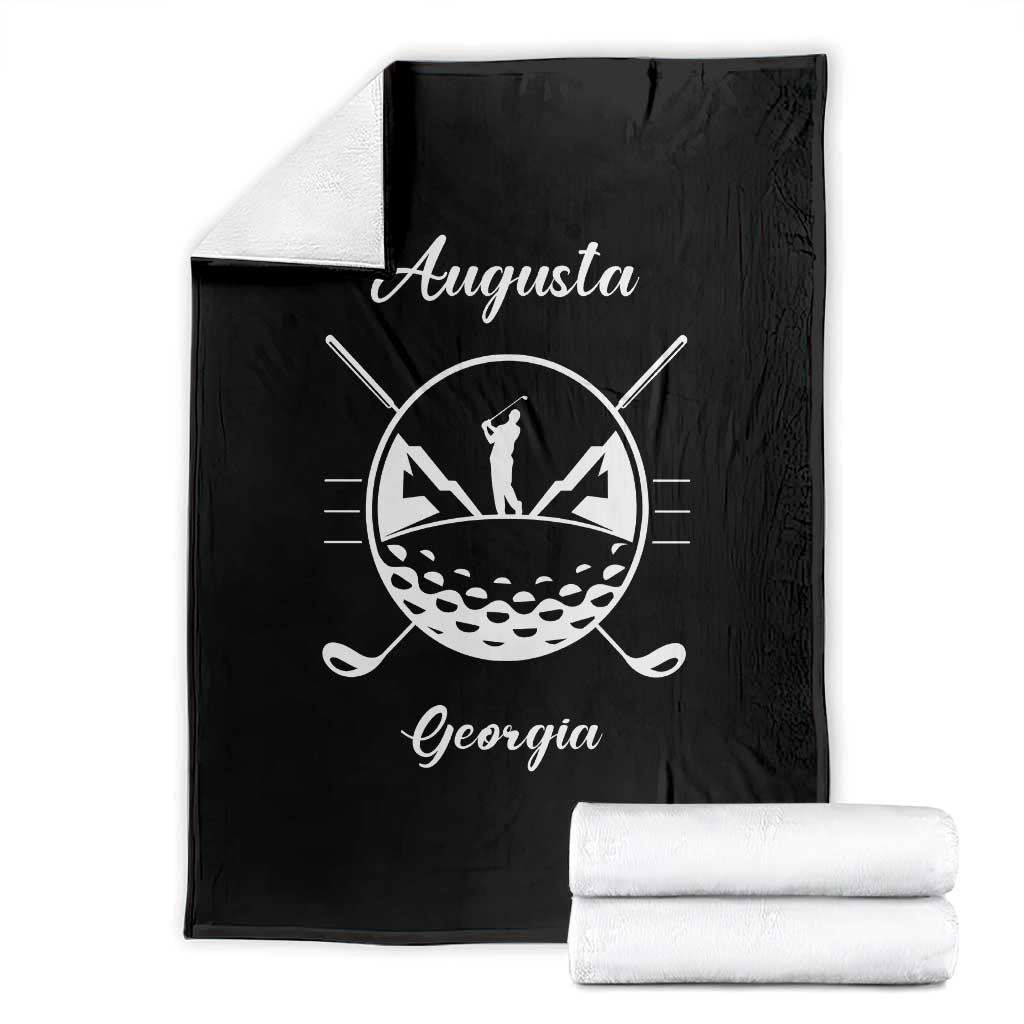 Augusta Georgia Golfing Lover Throw Blanket Southern Sports Traditions Retro Varsity Golf Fan