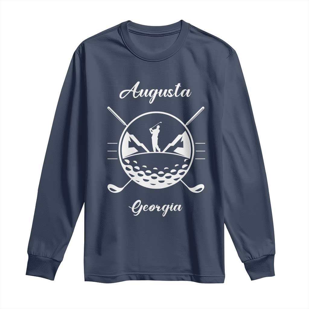 Augusta Georgia Golfing Lover Long Sleeve Shirt Southern Sports Traditions Retro Varsity Golf Fan