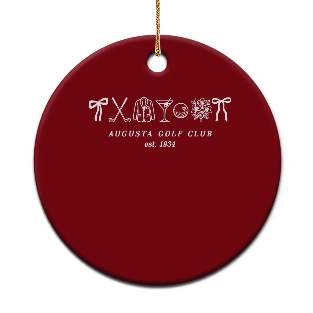 Augusta Golf Club Est 1934 Preppy Coquette Bows Ceramic Ornament Southern Golfing Girl Aesthetic Lifestyle