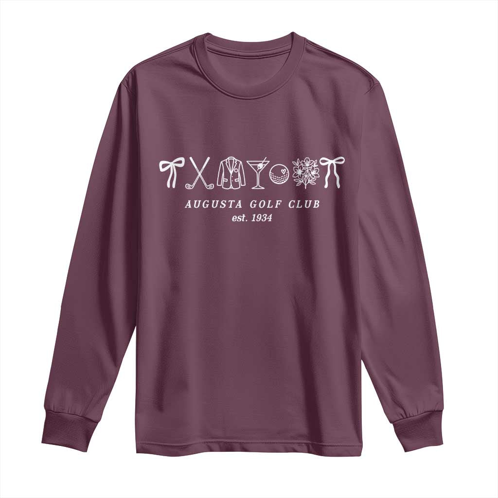 Augusta Golf Club Est 1934 Preppy Coquette Bows Long Sleeve Shirt Southern Golfing Girl Aesthetic Lifestyle