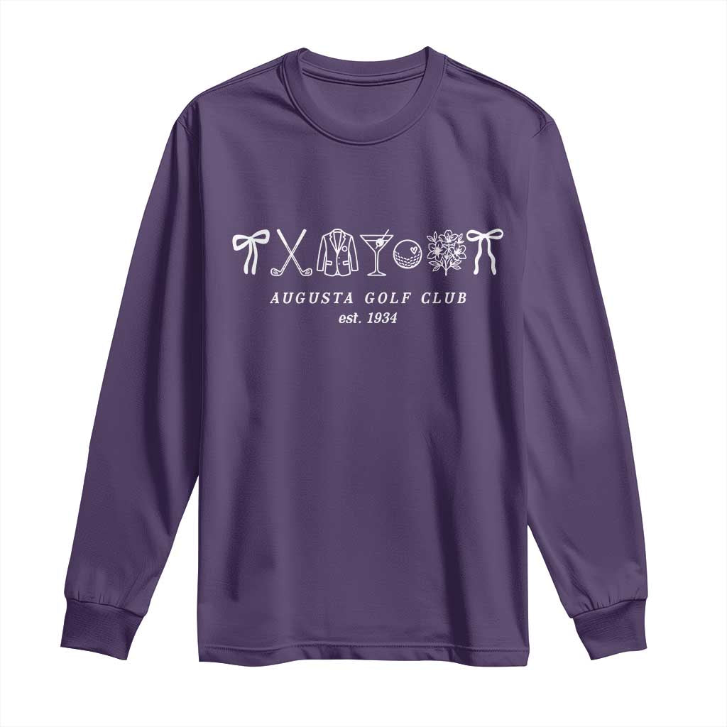 Augusta Golf Club Est 1934 Preppy Coquette Bows Long Sleeve Shirt Southern Golfing Girl Aesthetic Lifestyle