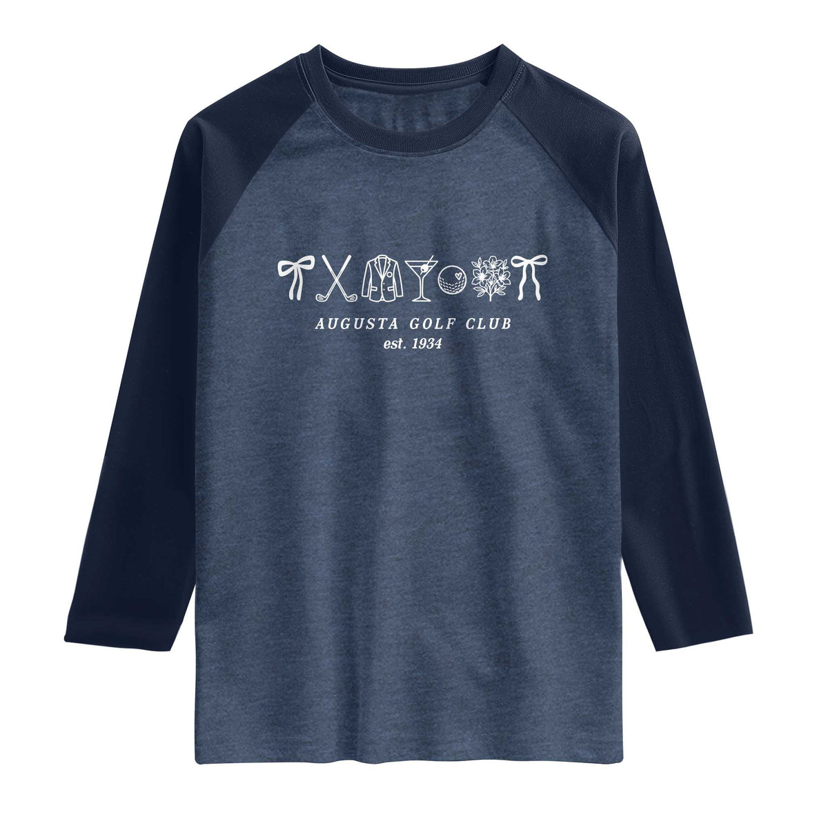 Augusta Golf Club Est 1934 Preppy Coquette Bows Raglan Shirt Southern Golfing Girl Aesthetic Lifestyle