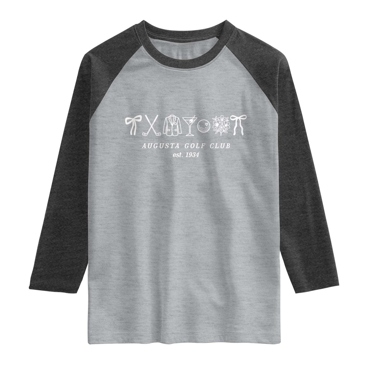 Augusta Golf Club Est 1934 Preppy Coquette Bows Raglan Shirt Southern Golfing Girl Aesthetic Lifestyle