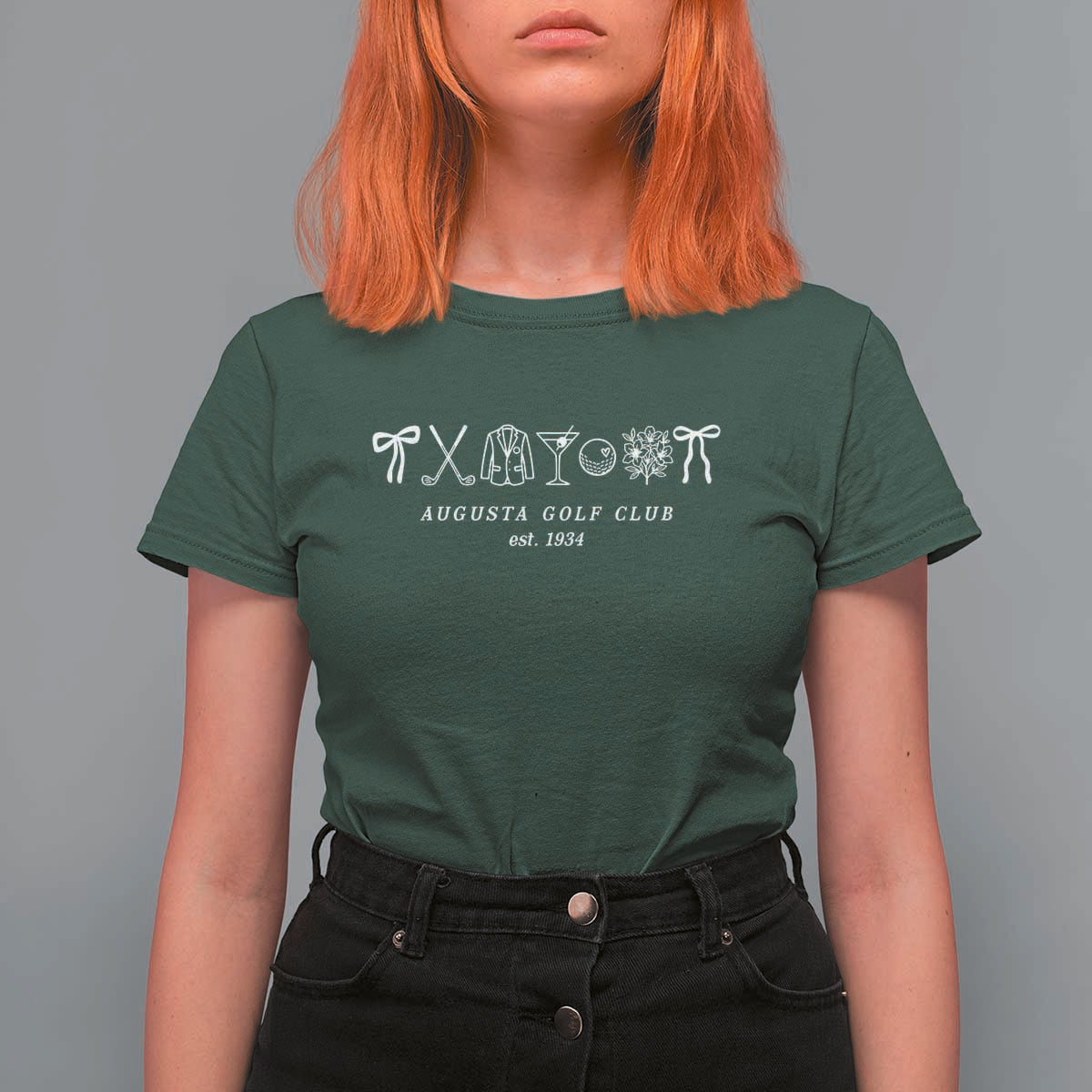 Augusta Golf Club Est 1934 Preppy Coquette Bows T Shirt For Women Southern Golfing Girl Aesthetic Lifestyle
