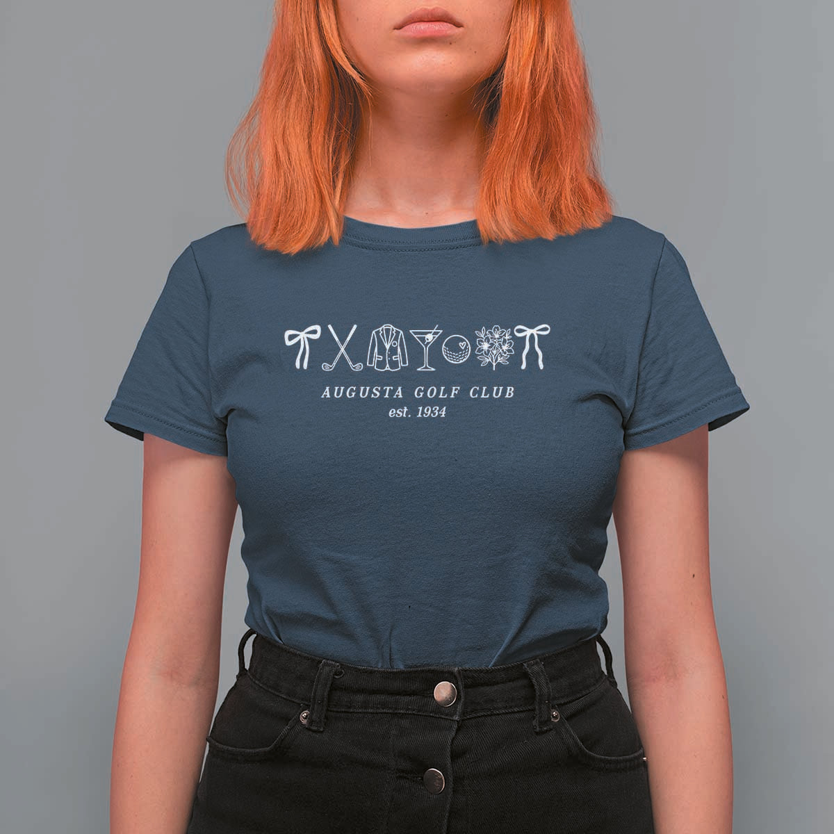 Augusta Golf Club Est 1934 Preppy Coquette Bows T Shirt For Women Southern Golfing Girl Aesthetic Lifestyle