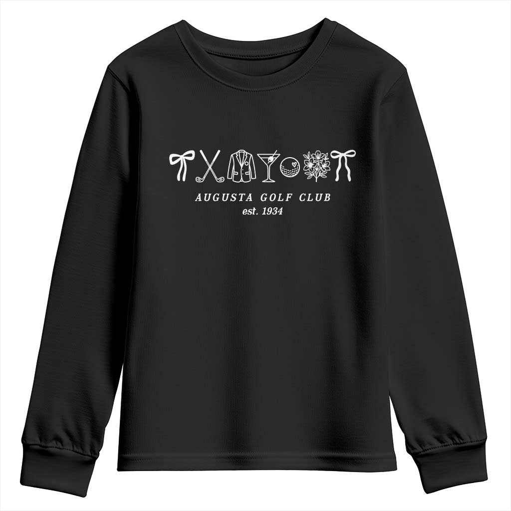 Augusta Golf Club Est 1934 Preppy Coquette Bows Youth Sweatshirt Southern Golfing Girl Aesthetic Lifestyle