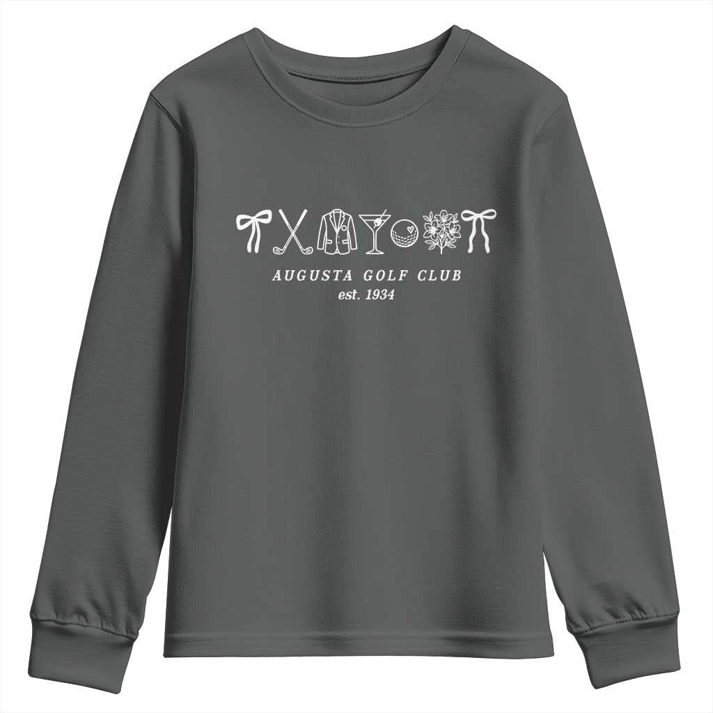 Augusta Golf Club Est 1934 Preppy Coquette Bows Youth Sweatshirt Southern Golfing Girl Aesthetic Lifestyle
