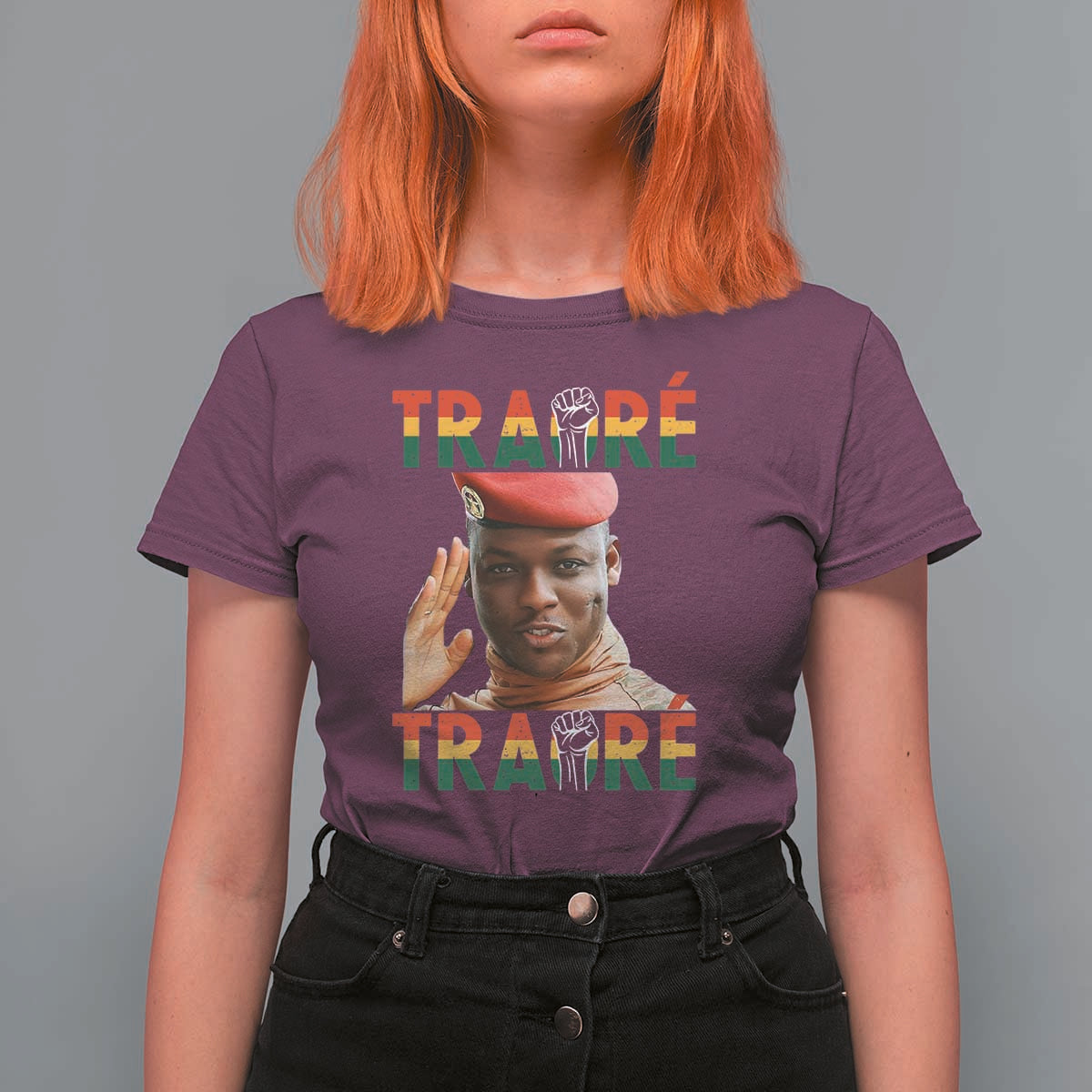 Traoré 2025 T Shirt For Women African President Burkina Faso