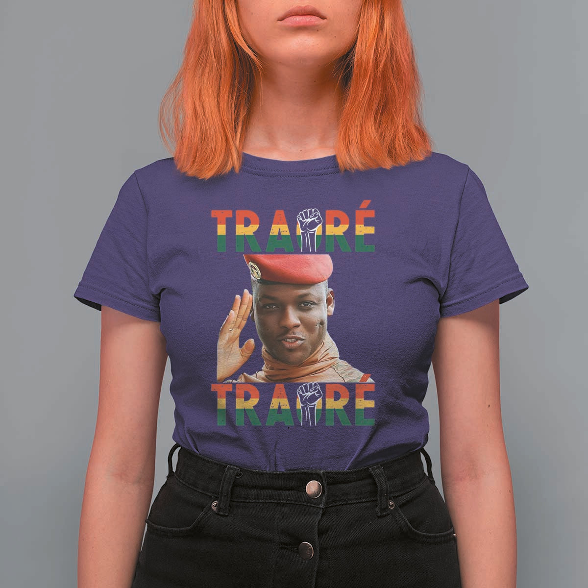 Traoré 2025 T Shirt For Women African President Burkina Faso