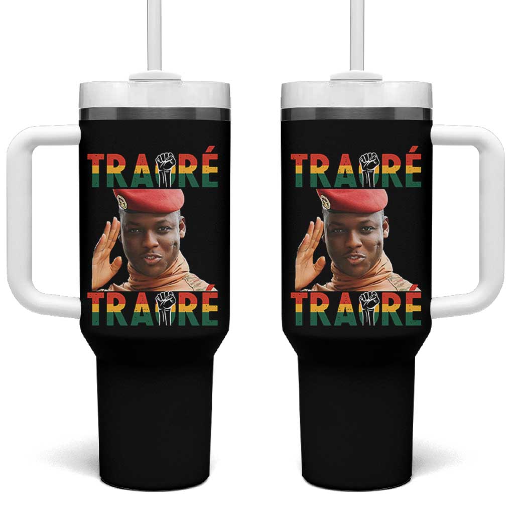 Traoré 2025 Tumbler With Handle African President Burkina Faso