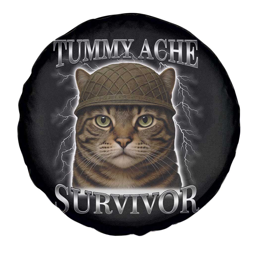 Funny Cat Meme Humor Spare Tire Cover Tummy Ache Survivor Lightning Cats Parody