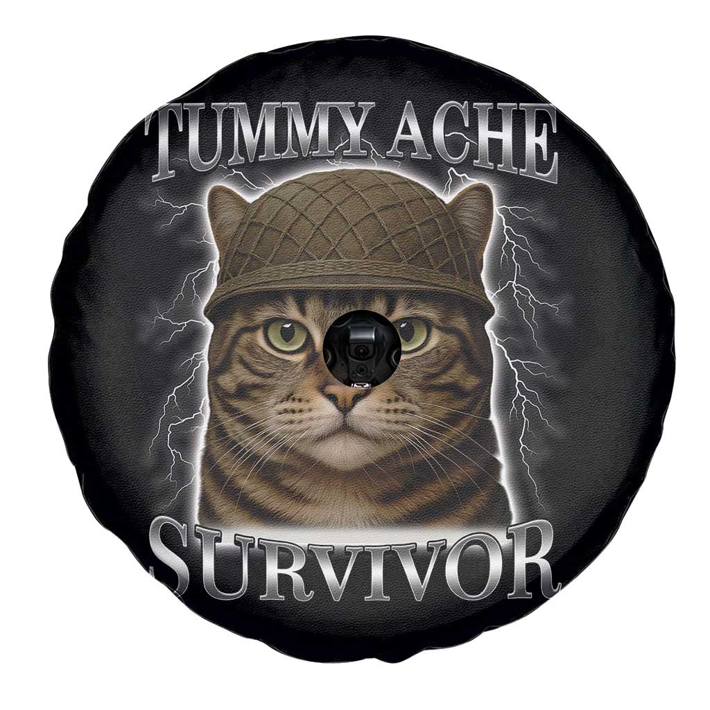 Funny Cat Meme Humor Spare Tire Cover Tummy Ache Survivor Lightning Cats Parody
