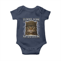 Funny Cat Meme Humor Baby Onesie Tummy Ache Survivor Lightning Cats Parody