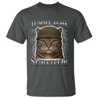 Funny Cat Meme Humor T Shirt Tummy Ache Survivor Lightning Cats Parody