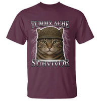 Funny Cat Meme Humor T Shirt Tummy Ache Survivor Lightning Cats Parody