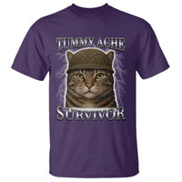 Funny Cat Meme Humor T Shirt Tummy Ache Survivor Lightning Cats Parody