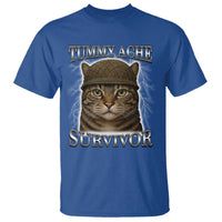 Funny Cat Meme Humor T Shirt Tummy Ache Survivor Lightning Cats Parody